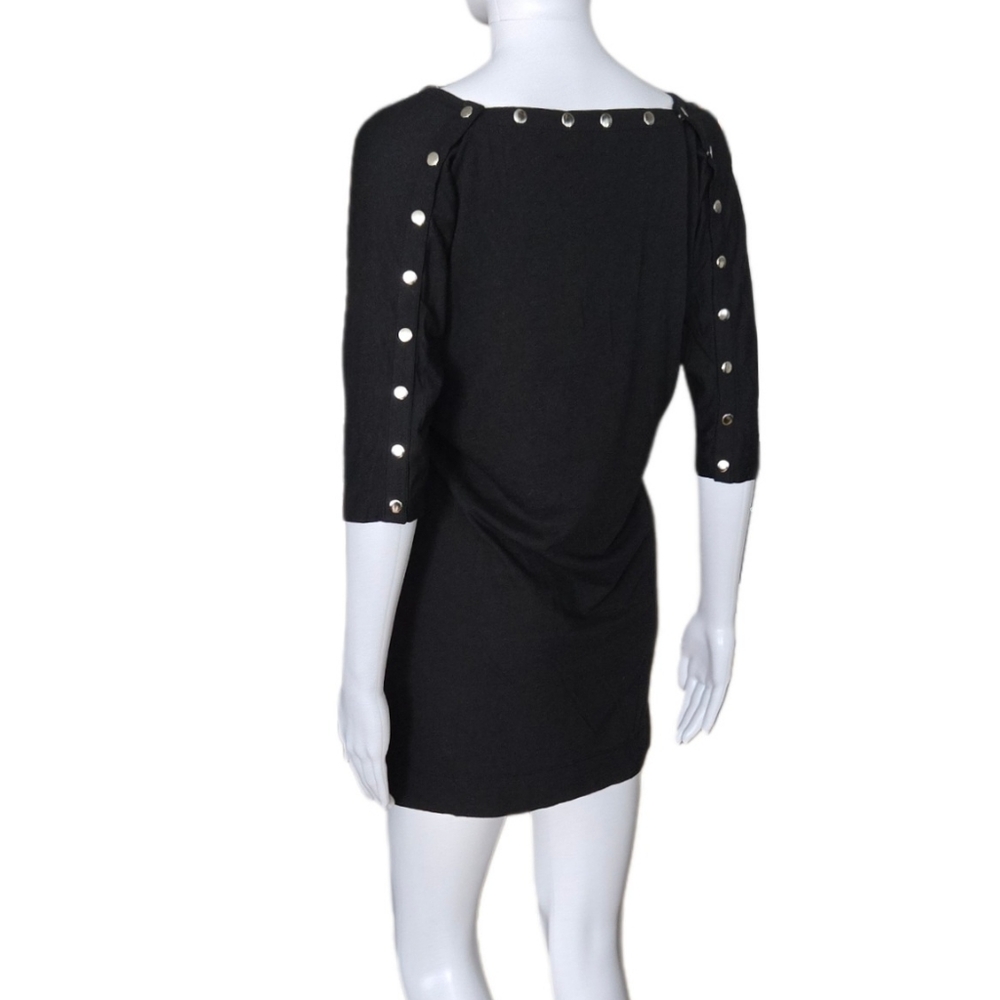DARYL K KERRIGAN Snap Back Detail Deep Scoop Neck Dolman Sleeve Mini Tunic Top S